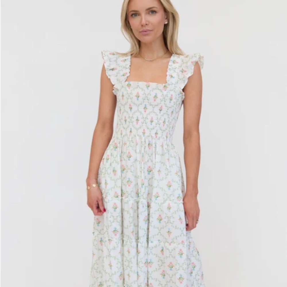 Hill House Ellie Nap Dress - pastel trellis - size Small